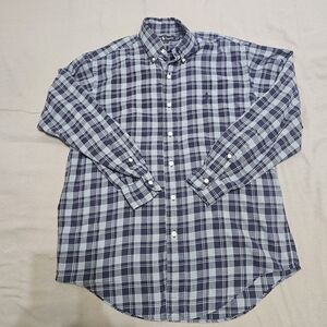 Ralph Lauren Navy and White Plaid Shirt